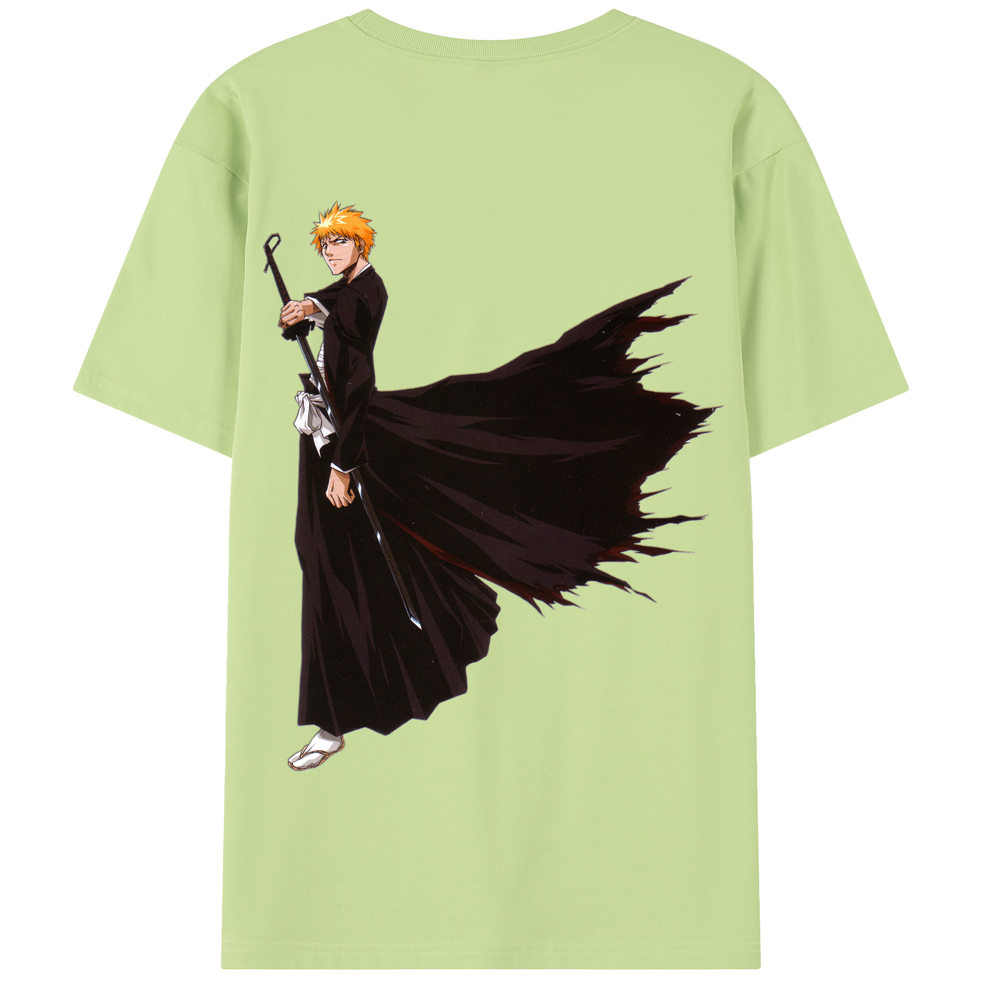（画像用） ブリーチ 黒崎一護（くろさき いちご）BLEACH Kurosaki Ichigo 綿100％半袖Tシャツ（背面プリント）